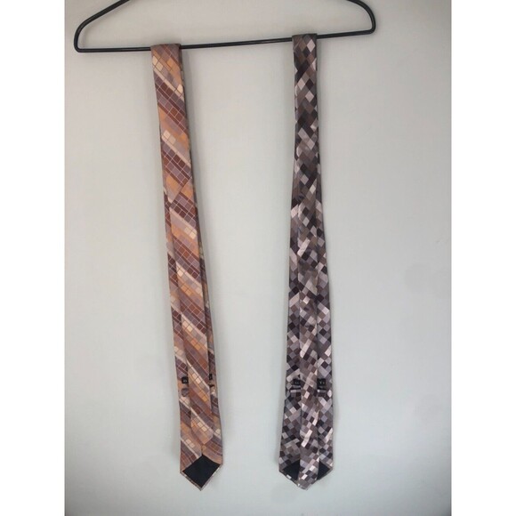 Bugatti Men's Tie Bundle Lot Tan Gray Brown - Picture 2 of 5